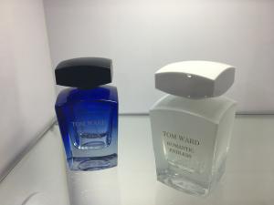 Custom 50ml 100ml Glass Perfume Container With Atomizer Square Cap