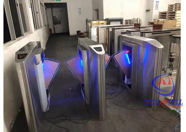 Cheap SS304 Fingerprint Automatic Flap Barrier RFID System Access Control for sale