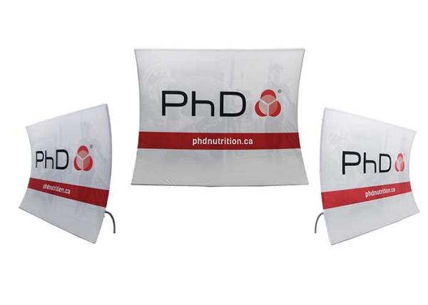 Cheap 2.4m Width Fabric Pop Up Displays For Trade Show Optional Heavy Duty Base for sale