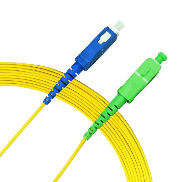 Cheap SC APC To SC UPC Fiber Patch Cord Single Mode G652D Simplex 5m Length for sale