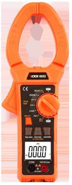 Cheap AC digital clamp meter New 6052 clamp meters 5999 AC2000A with Max/Min NCV V.F.C multimeter clamp meter for sale