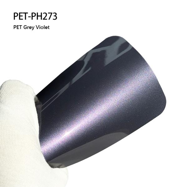 Cheap PET-PH273 PET Grey Violet 7.5mil Gloss Vinyl Car Wrap Self Healing Car Body Sticker for sale