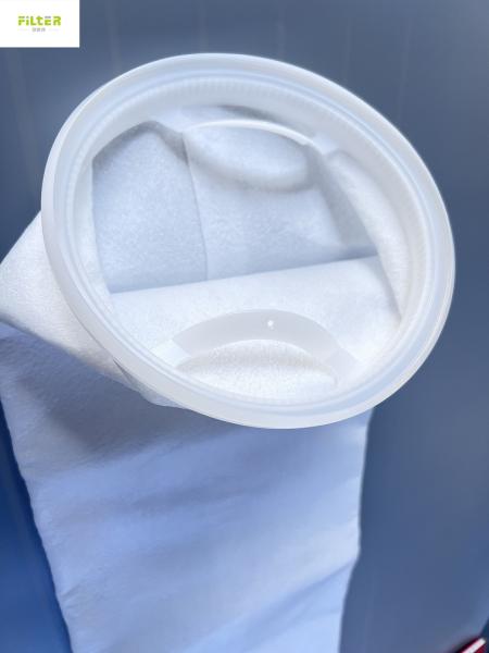 Cheap Polyester 5u PP Liquid Water Filter Bag 7"X32" With Plastic Ring for sale
