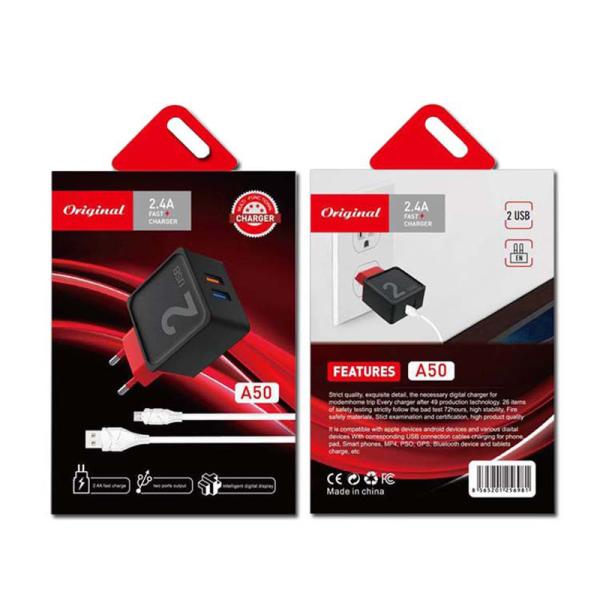 Cheap Black White QC3.0 USB Charger Kits 5V 2.4A Output With EU US Plug for sale