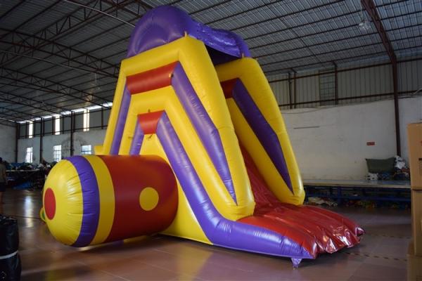 Cheap Big Commercial Inflatable Water Slides For Pool Short 5 - 8 Kids Capacity for sale