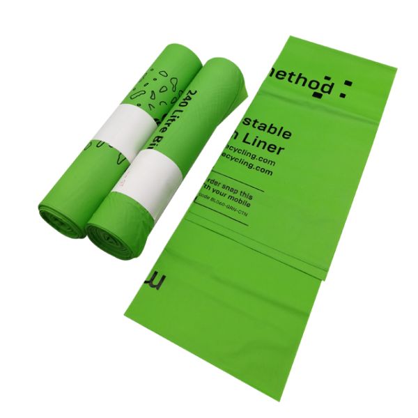 100% Environment Friendly Compostable Cornstarch Garbage Bags, composted manure fertilizer soil packaging bag