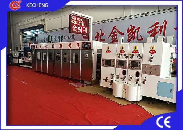 Cheap Water Ink Flexo 250pcs / Min Top Printing Printer Gluer Inline for sale