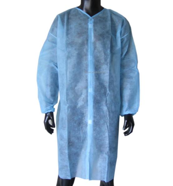 Cheap Polypropylene PP Non Woven Lab Coat Anti Dust Abrasion Resistant for sale
