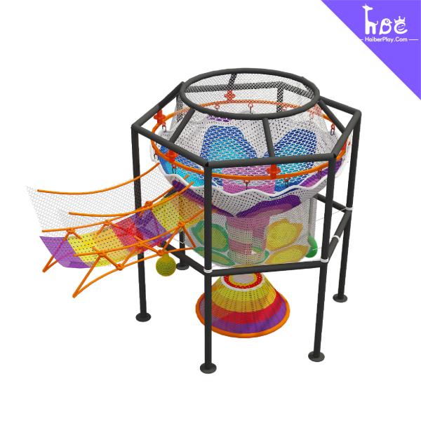 Cheap safety Rainbow Net tunnel playground , Climbing Net Playground Equipment for sale