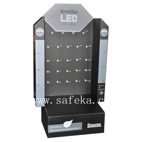 Cheap Pop display stand design cardboard display for LED lights for sale