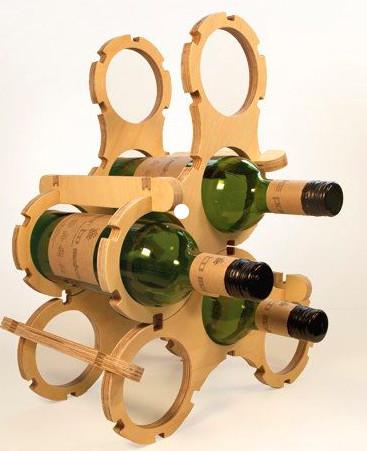Cheap Retail Store Bamboo Display Unit 6 Bottle Tabletop Wine Bottle Storage Rack for sale