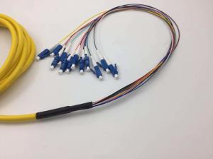 Single Mode Fiber Optic Pigtail LC/UPC 6/12 Fibers Color Coded 1.5m OFNR Long Lifespan