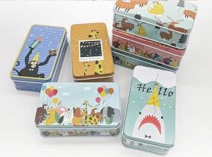 China Flower Post Card Custom Tin Cans Stationery Metal Can Box on sale
