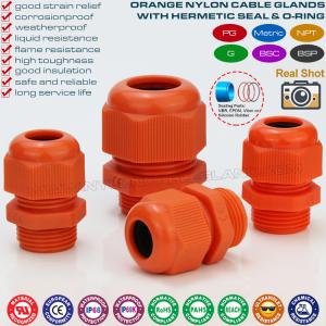 Watertight Cable Glands, Nylon 6 (UL94 V-2), IP68/IP69K, PG & Metric Thread, M12-M75 / PG7-PG48, Orange RAL 2004