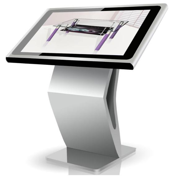 Cheap Silvery 43in Interactive Multi Touch Table Support LAN WLAN Standing Kiosk for sale