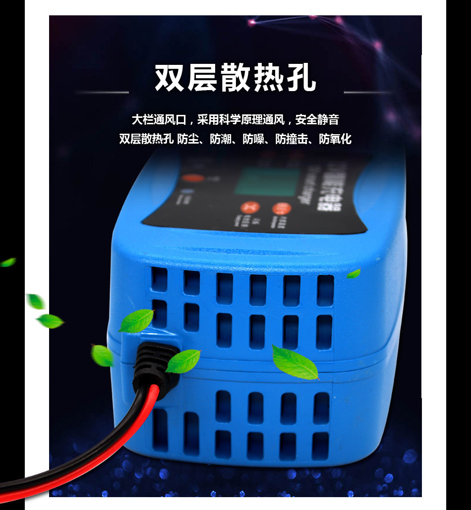 48v Motorcycle Car Lead Acid Battery Charger Pulse Repair With EU US UK AU Plug