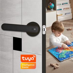 Fingerprint Password Key Smart Tuya App Door Lock Smartphone Bluetooth Access