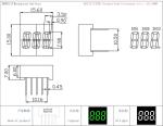 Common Cathode 20mA emerald green LED Module 3 digit 7 segment display