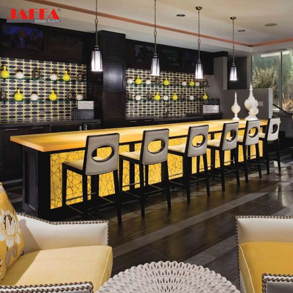 Cheap Custom Luminous Plexiglass Bar Counter Custom Resin Glass Reception Bar for sale