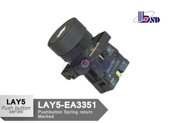 Cheap LAY5（XB2）-EA3351 black and white color spring return with symbol logo flat button push button swithes for sale