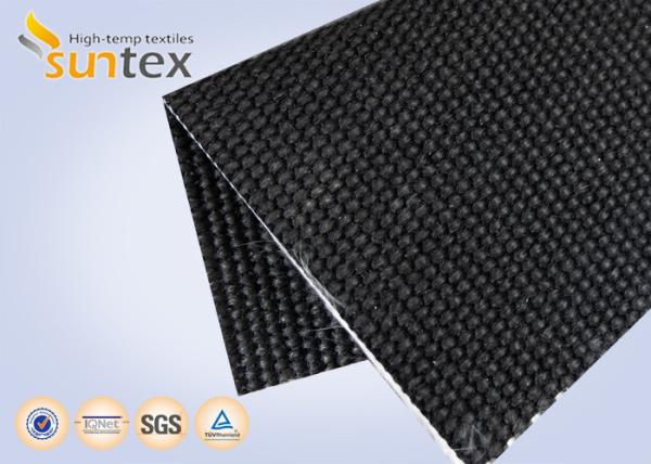 Cheap 0.8mm Black Stainless Steel Wire Reinforced Pu Coated Intumescing Fire Barriers Fabric for sale