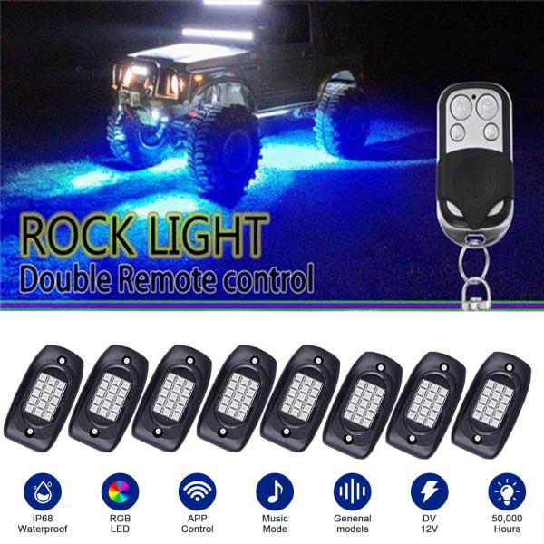 Cheap Multi Scene 8 Pod RGB Rock Lights Stable APP Control With Music Mode for sale
