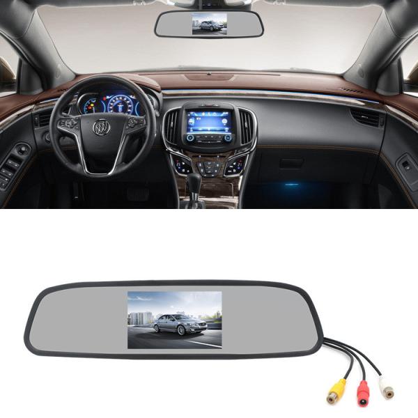 Cheap Automatic Rear View Mirror Monitors 4.3 Inch LCD Reversing Aid 2 AV Input for sale