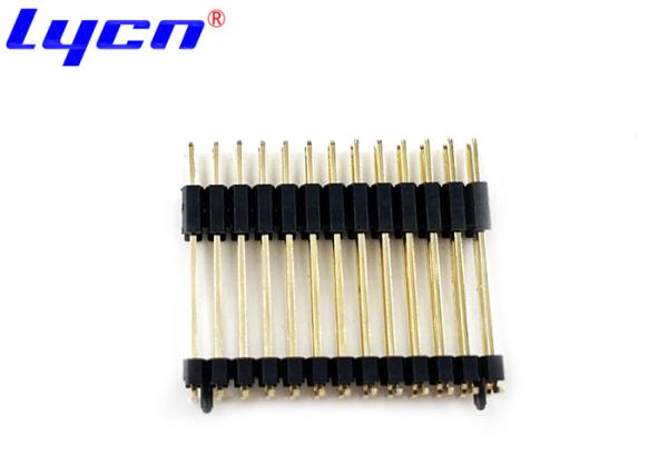 Cheap 2.54mm Double Row Pin Header Connectors Straight DIP / SMT Type With Positioning for sale