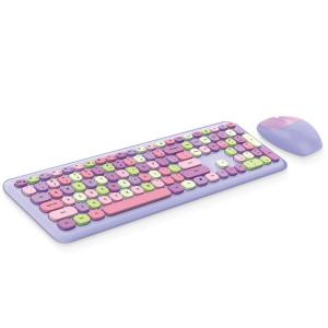 Best Macaron Round Keyboard Lipstick Girl Wireless Mouse Punk Office Suite For Windows wholesale