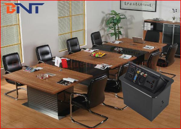 Cheap Table Hidden Press Pop Up Desktop Power Sockets with Bottom Connection Panel for sale