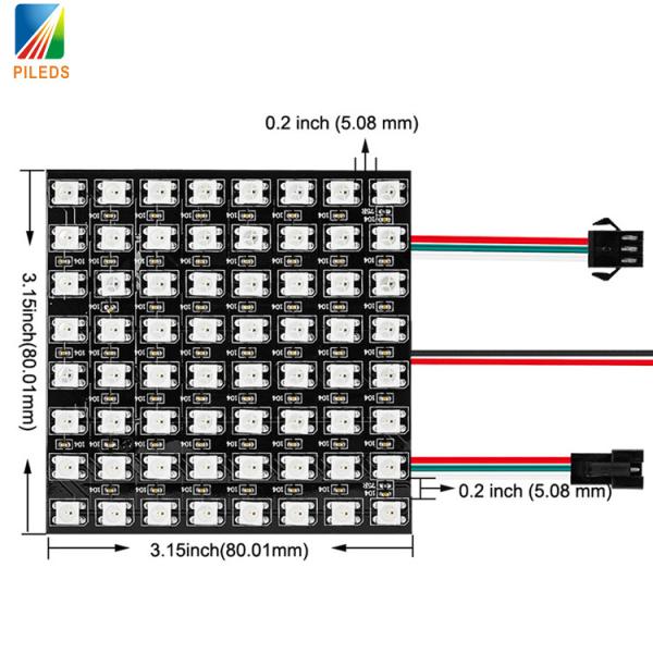 Cheap 8x8 RGB LED Matrix Panels , LED Pixel Screen APA102C WS2812B SK6812 for sale