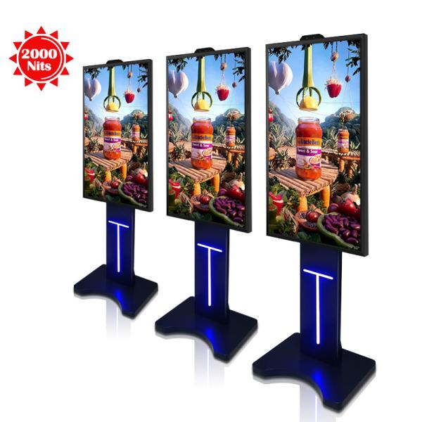 Cheap 65" 4K Window Display High Brightness LCD Screen Fans Cooling CMS Remote Controling for sale