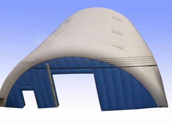 Cheap Large white and blue inflatable event tent with clear sky windows for sale