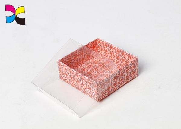 Cheap Colored Small Cardboard Presentation Boxes , Transparent PVC Lid Short Run Custom Boxes for sale