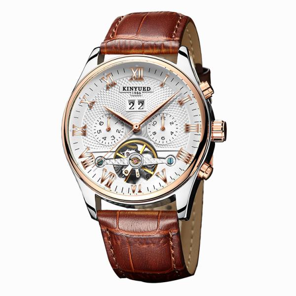 Cheap Power Reserve Mechanical Skeleton Watch Date Week Month Display for sale