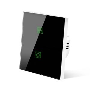 China Glomarket Wifi 2 Gang Eu Standard Smart Switch Wall Touch Panel Light App Control Switch Smart Home Appliances on sale