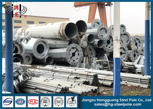 Cheap HDG Stainless Steel Pole Electrical Power Transformation Use With Base Plate for sale