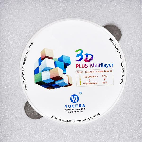 Cheap 900MPA 49% Translucent 3D Multilayer Zirconia Block for sale