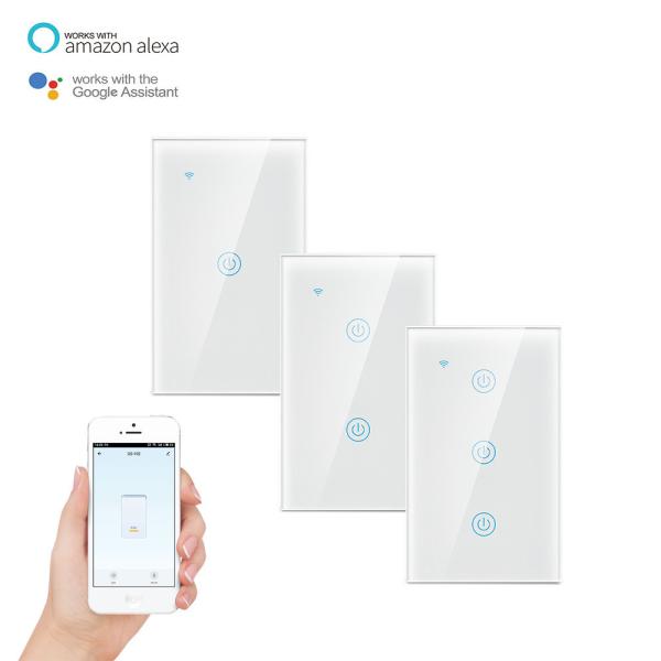Cheap ABS Plastic Smart Wifi Light Switch Alexa Google Voice Control Built In Timer for sale