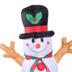 190t Fabric Inflatable Snowman for Holiday Decoration