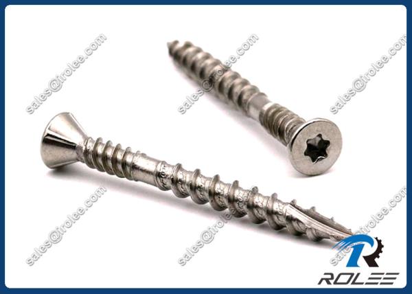 Cheap 304/316 Stainless Torx Countersunk Head Composite Deck Screws w/ 4 Nibs for sale