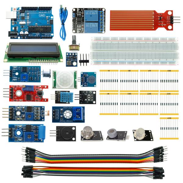 Cheap Arduino Uno R3 Starter Kit 1602 Display Solderless Breadboard Starter Kit for sale