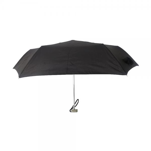 Cheap Black Super Light Compact Umbrella Flat Plastic Handle 190T Pongee Fabric for sale