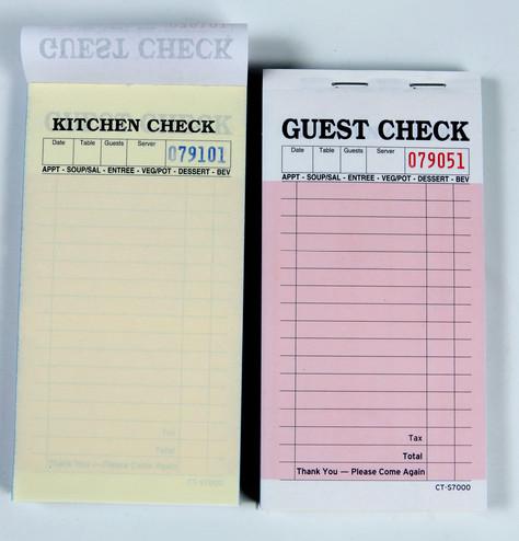 Cheap Customized English Language Perforated 2-Part Hotel Guest Checks for sale