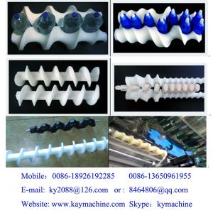 Example of rotating screws for shaped dispenser Worm screws able to rotate and create required configuration