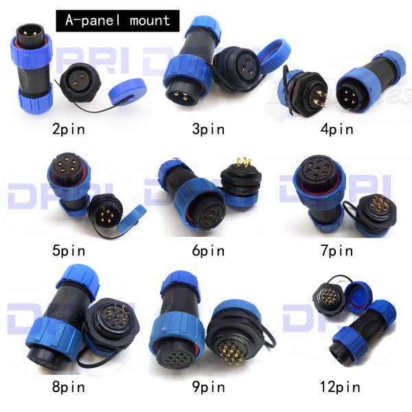 Cheap IP68 Waterproof Plastic Connector , Waterproof Plug Socket Connector Panel Mount for sale