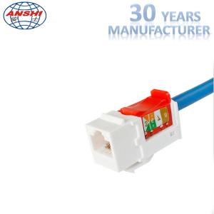 China Network RJ45 Keystone Jack , 90 Degree Cat6 Toolless Keystone Jack Customized Color on sale