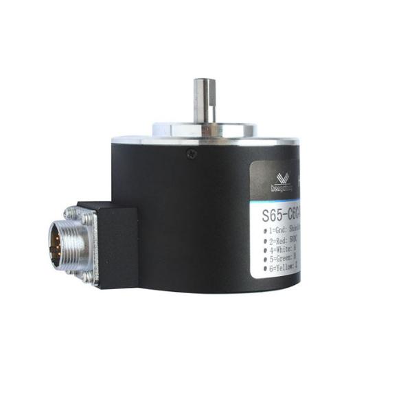 Cheap 65mm Outer Dimension Optical Rotary Encoders 2048P / R Open Collector Output 12 - 24V DC for sale