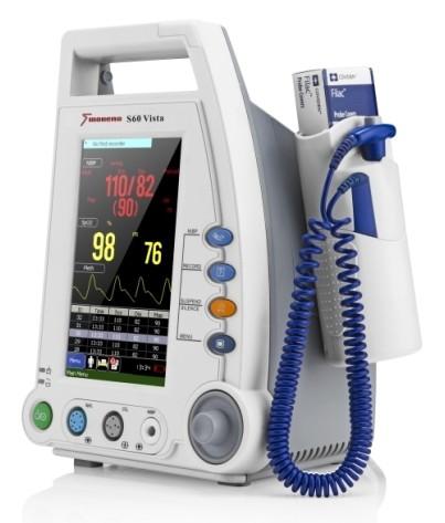Cheap 7'' Color Display Portable Vitals Monitor S60Vista Masimo / Nellcor SpO2 NIBP Quick Temp for sale