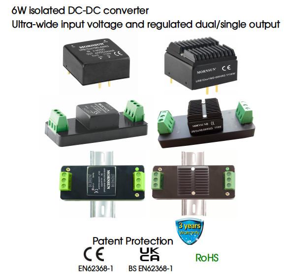 Cheap Isolated 6W Railway DC DC Converter Module 2.25k VDC Ultra Wide Input Voltage for sale
